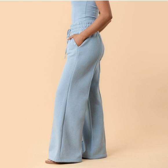 New Blogilates Women's Travel Trouser High-Rise Wide Leg Sweatpants Blue XL - Picture 6 of 12